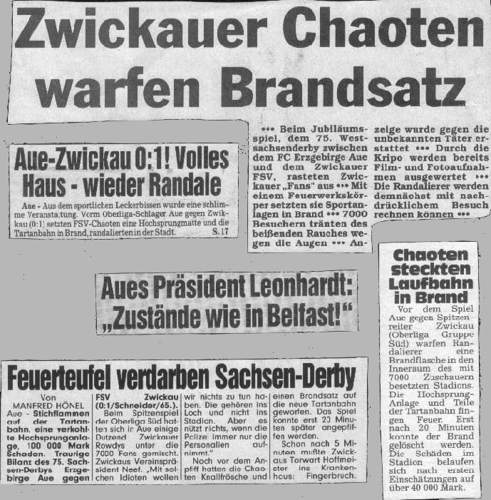 Zeitungsartikel - Mattenbrand