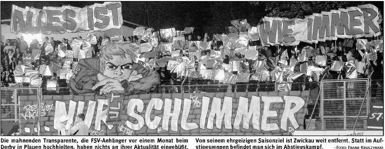 Freie Presse vom 05.11.2007 - VFC Plauen - FSV Zwickau bzw. nach dem Spiel in Eilenburg